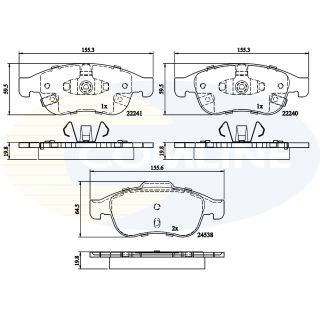 Stabdžių trinkelių rinkinys, diskinis stabdys COMLINE CBP32293