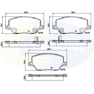 Stabdžių trinkelių rinkinys, diskinis stabdys COMLINE CBP32294