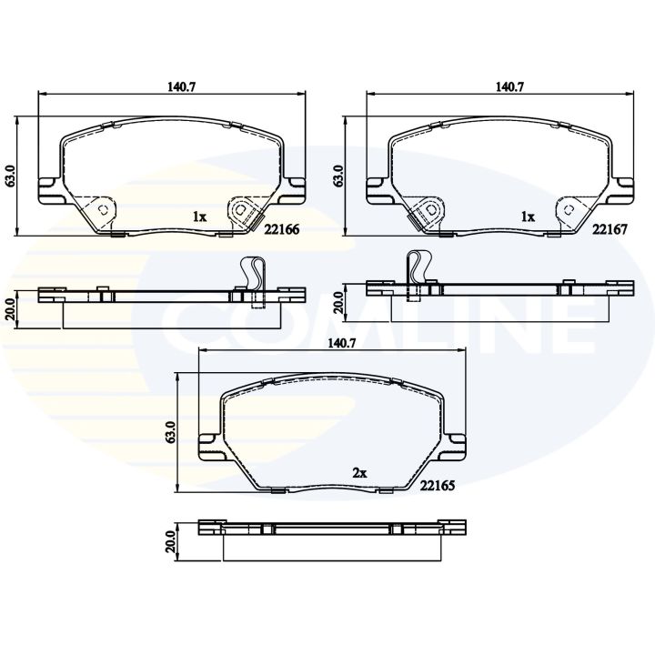 Stabdžių trinkelių rinkinys, diskinis stabdys COMLINE CBP32294