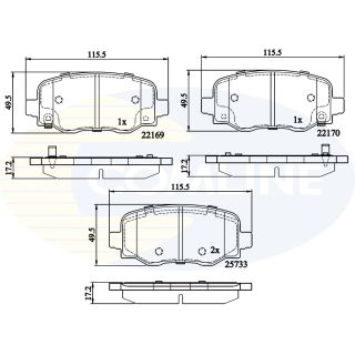 Stabdžių trinkelių rinkinys, diskinis stabdys COMLINE CBP32303