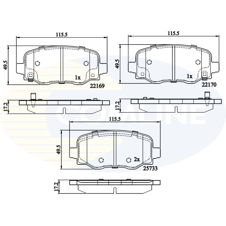 Stabdžių trinkelių rinkinys, diskinis stabdys COMLINE CBP32303