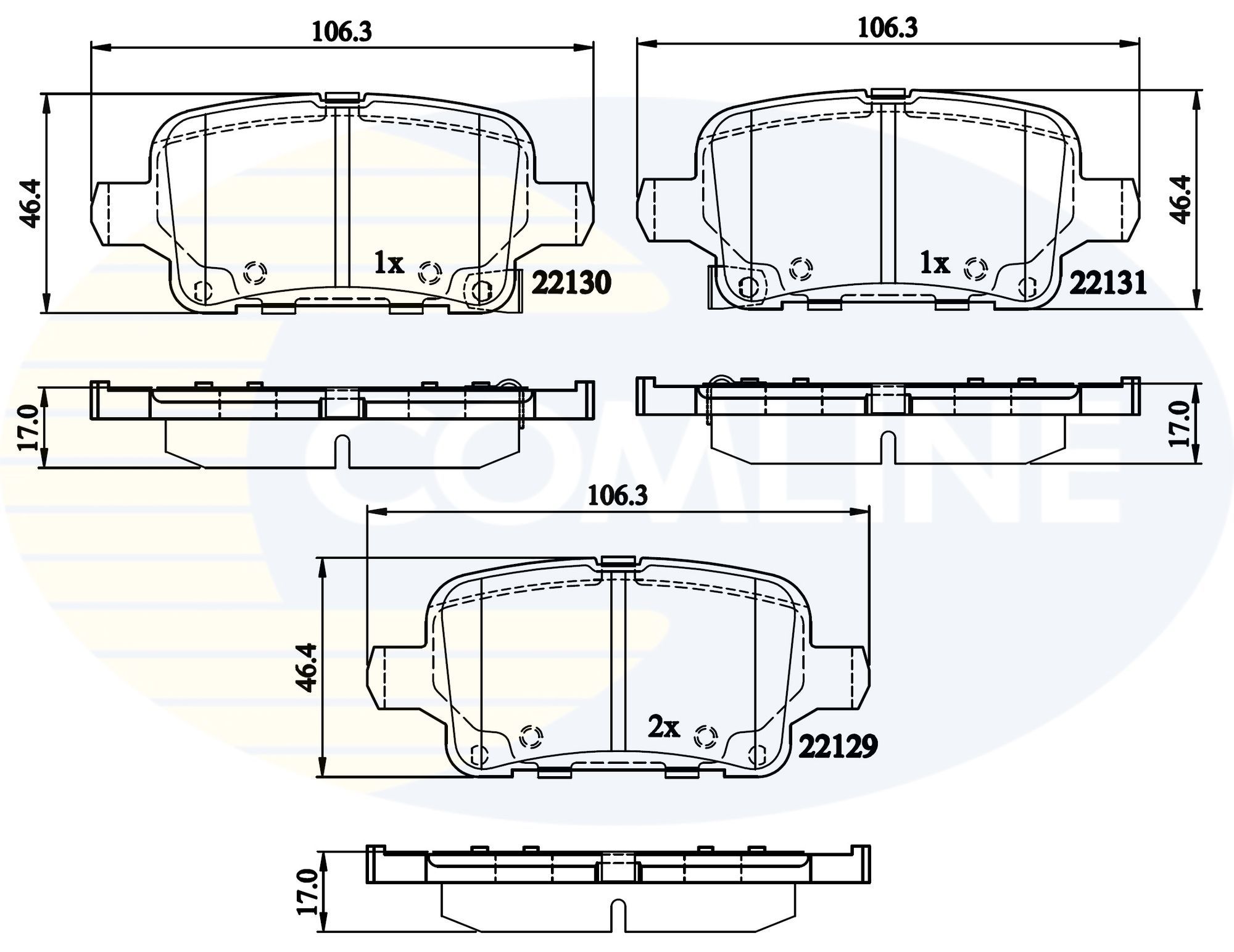 Stabdžių trinkelių rinkinys, diskinis stabdys COMLINE CBP32307