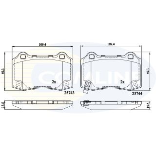 Stabdžių trinkelių rinkinys, diskinis stabdys COMLINE CBP32308