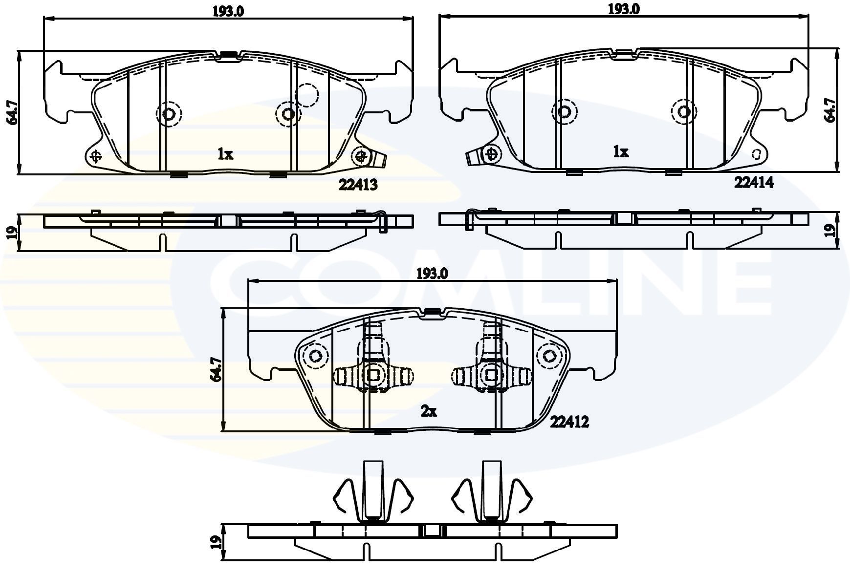 Stabdžių trinkelių rinkinys, diskinis stabdys COMLINE CBP32310