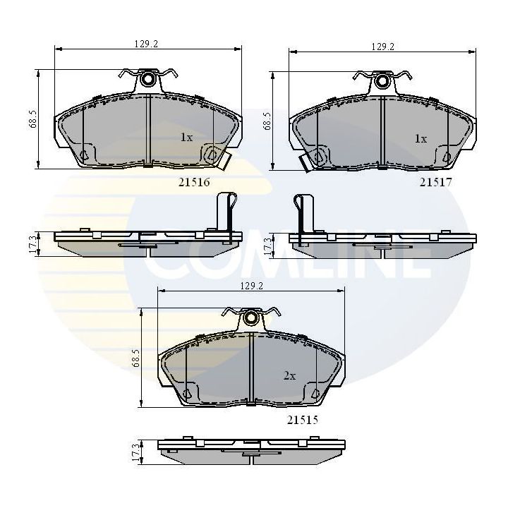 Stabdžių trinkelių rinkinys, diskinis stabdys COMLINE CBP3232