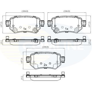 Stabdžių trinkelių rinkinys, diskinis stabdys COMLINE CBP32386