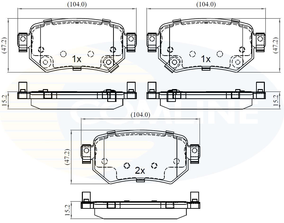 Stabdžių trinkelių rinkinys, diskinis stabdys COMLINE CBP32386