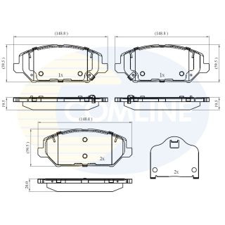 Stabdžių trinkelių rinkinys, diskinis stabdys COMLINE CBP32409