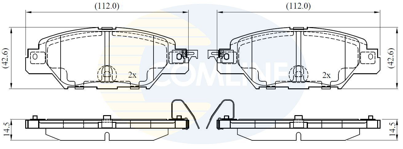 Stabdžių trinkelių rinkinys, diskinis stabdys COMLINE CBP32416