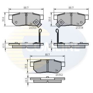 Stabdžių trinkelių rinkinys, diskinis stabdys COMLINE CBP3242