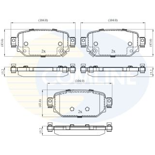 Stabdžių trinkelių rinkinys, diskinis stabdys COMLINE CBP32442