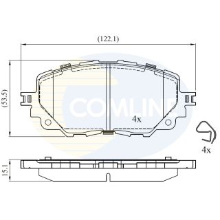 Stabdžių trinkelių rinkinys, diskinis stabdys COMLINE CBP32447