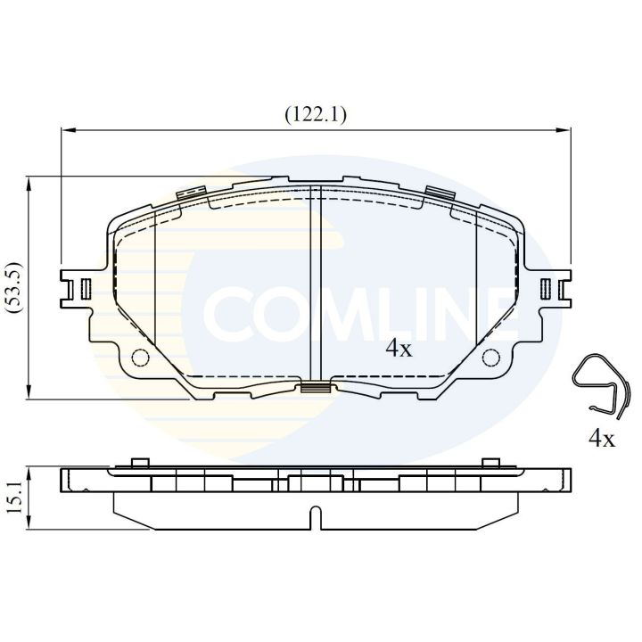 Stabdžių trinkelių rinkinys, diskinis stabdys COMLINE CBP32447