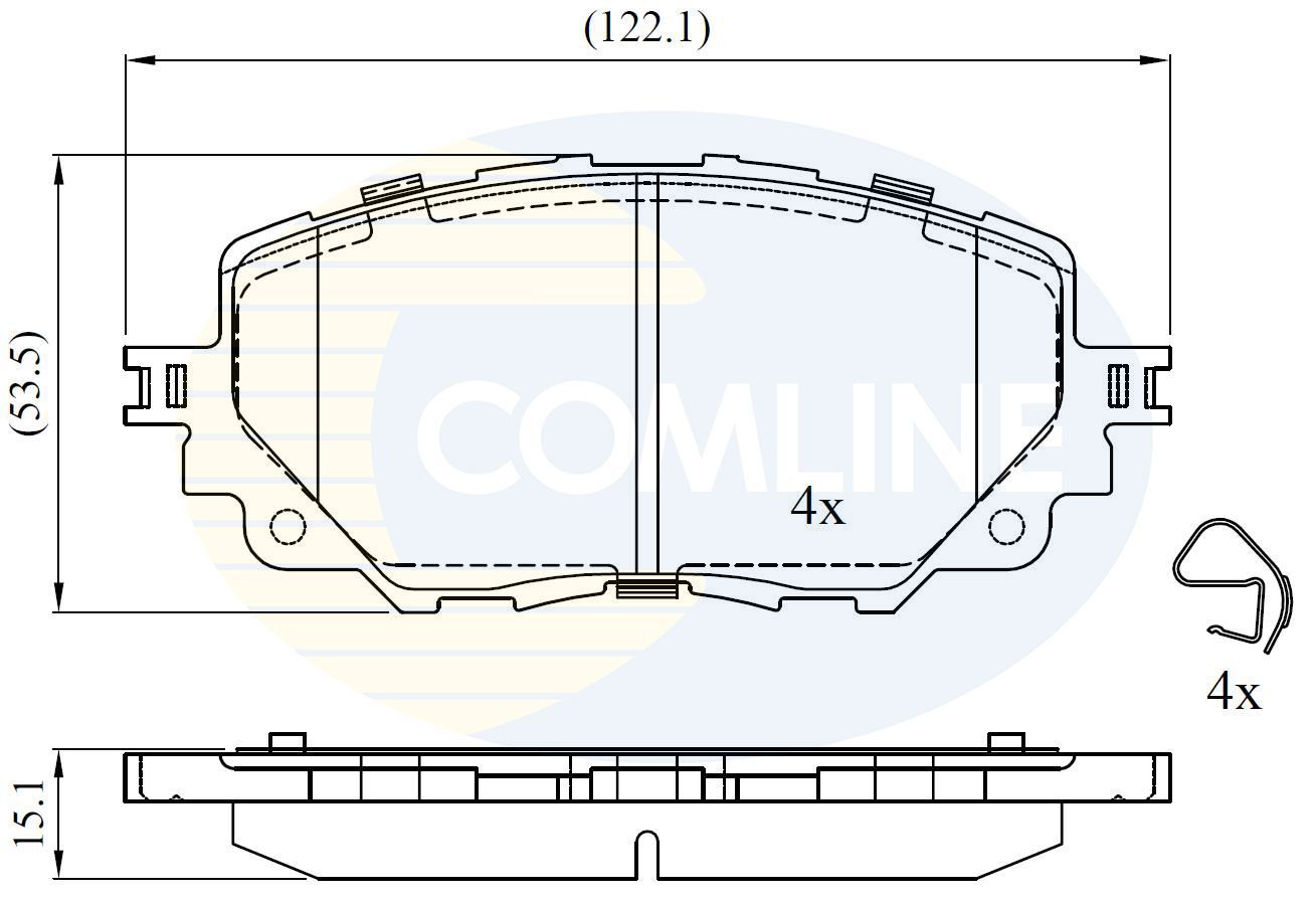 Stabdžių trinkelių rinkinys, diskinis stabdys COMLINE CBP32447
