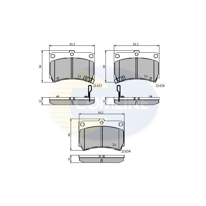 Stabdžių trinkelių rinkinys, diskinis stabdys COMLINE CBP3245