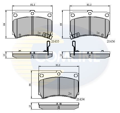 Stabdžių trinkelių rinkinys, diskinis stabdys COMLINE CBP3245