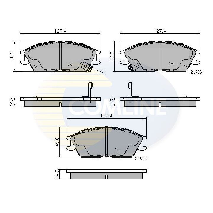Stabdžių trinkelių rinkinys, diskinis stabdys COMLINE CBP3253
