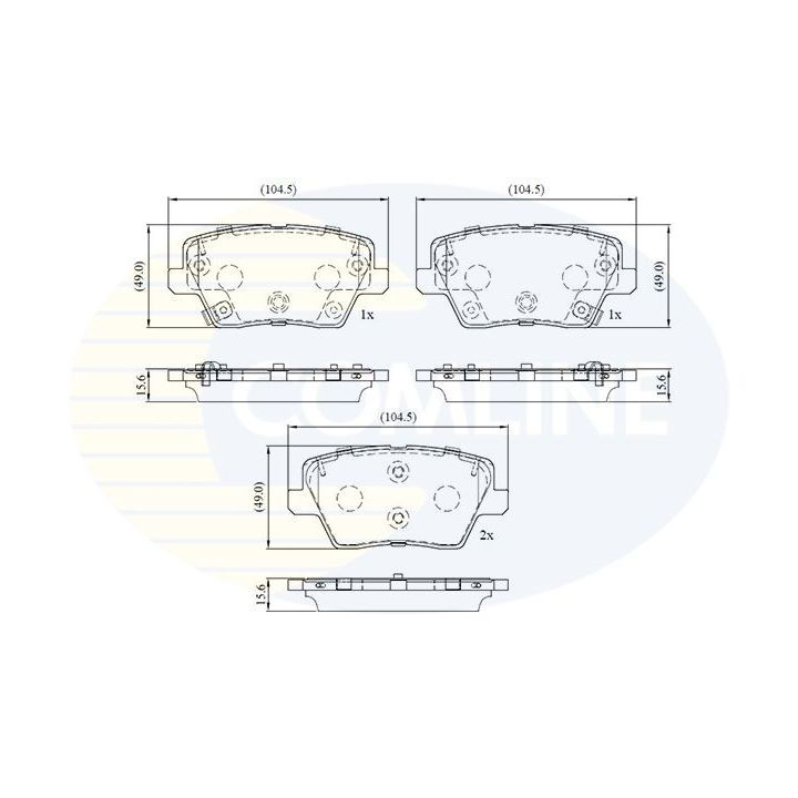 Stabdžių trinkelių rinkinys, diskinis stabdys COMLINE CBP32772