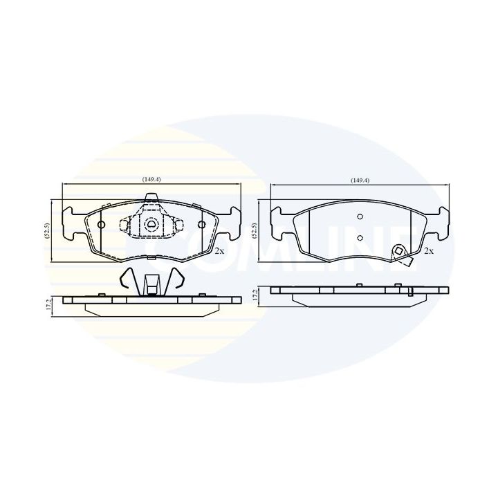Stabdžių trinkelių rinkinys, diskinis stabdys COMLINE CBP32777