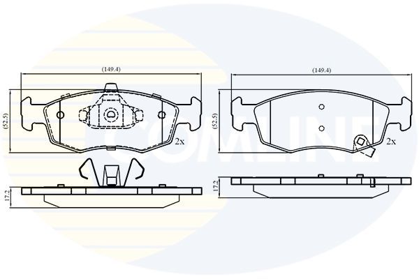 Stabdžių trinkelių rinkinys, diskinis stabdys COMLINE CBP32777