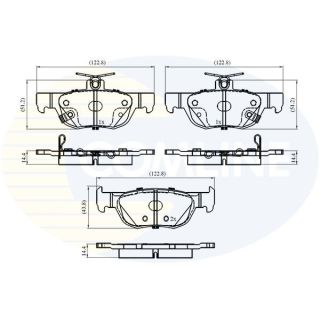 Stabdžių trinkelių rinkinys, diskinis stabdys COMLINE CBP32857