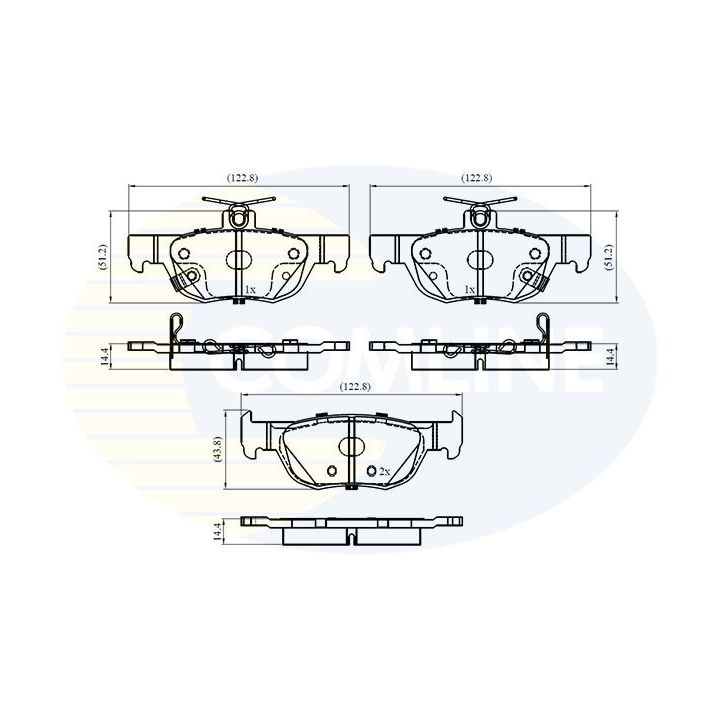 Stabdžių trinkelių rinkinys, diskinis stabdys COMLINE CBP32857