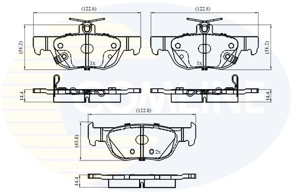 Stabdžių trinkelių rinkinys, diskinis stabdys COMLINE CBP32857