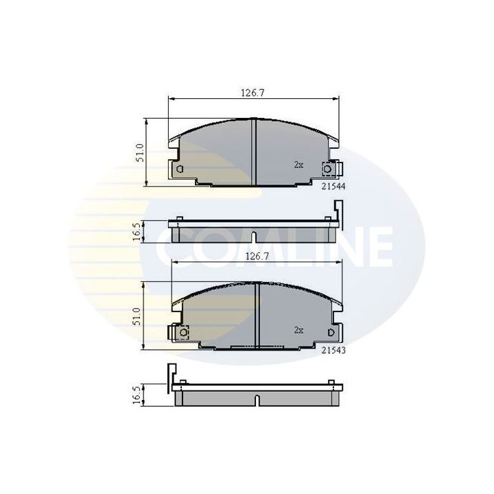 Stabdžių trinkelių rinkinys, diskinis stabdys COMLINE CBP3322