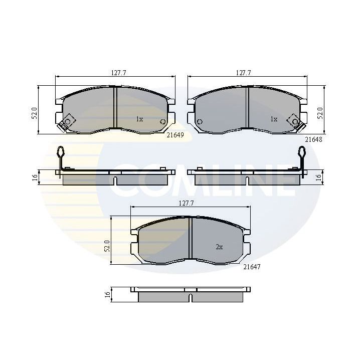 Stabdžių trinkelių rinkinys, diskinis stabdys COMLINE CBP3363