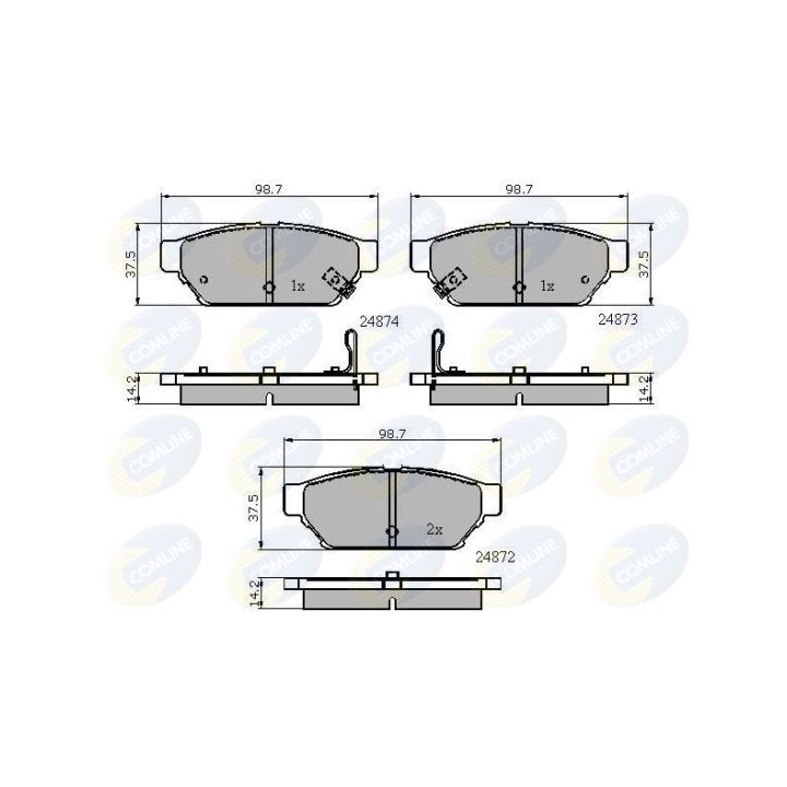 Stabdžių trinkelių rinkinys, diskinis stabdys COMLINE CBP3405