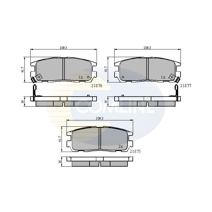 Stabdžių trinkelių rinkinys, diskinis stabdys COMLINE CBP3461