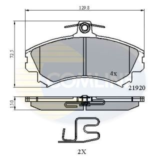 Stabdžių trinkelių rinkinys, diskinis stabdys COMLINE CBP3462
