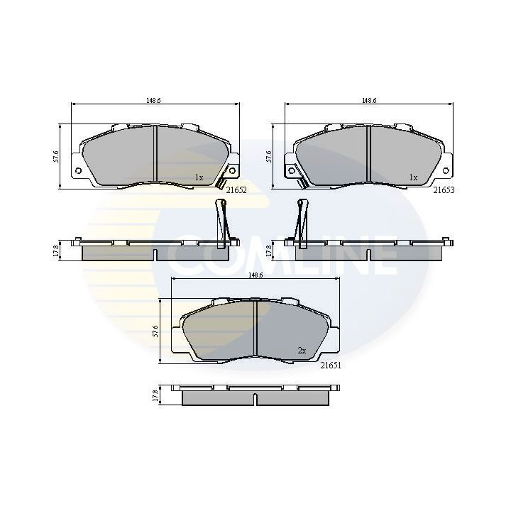 Stabdžių trinkelių rinkinys, diskinis stabdys COMLINE CBP3551