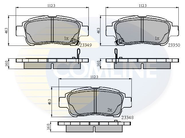 Stabdžių trinkelių rinkinys, diskinis stabdys COMLINE CBP3582