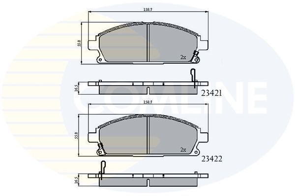 Stabdžių trinkelių rinkinys, diskinis stabdys COMLINE CBP3591