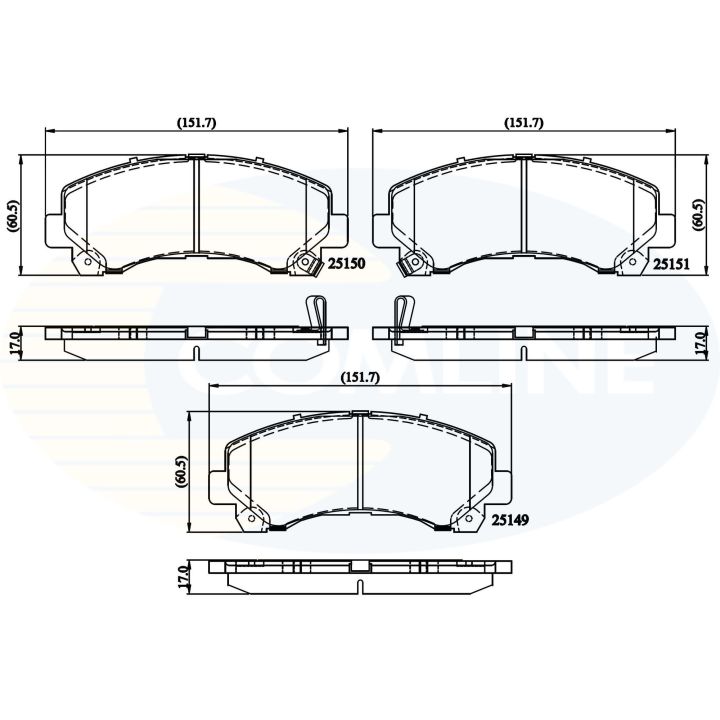 Stabdžių trinkelių rinkinys, diskinis stabdys COMLINE CBP36006