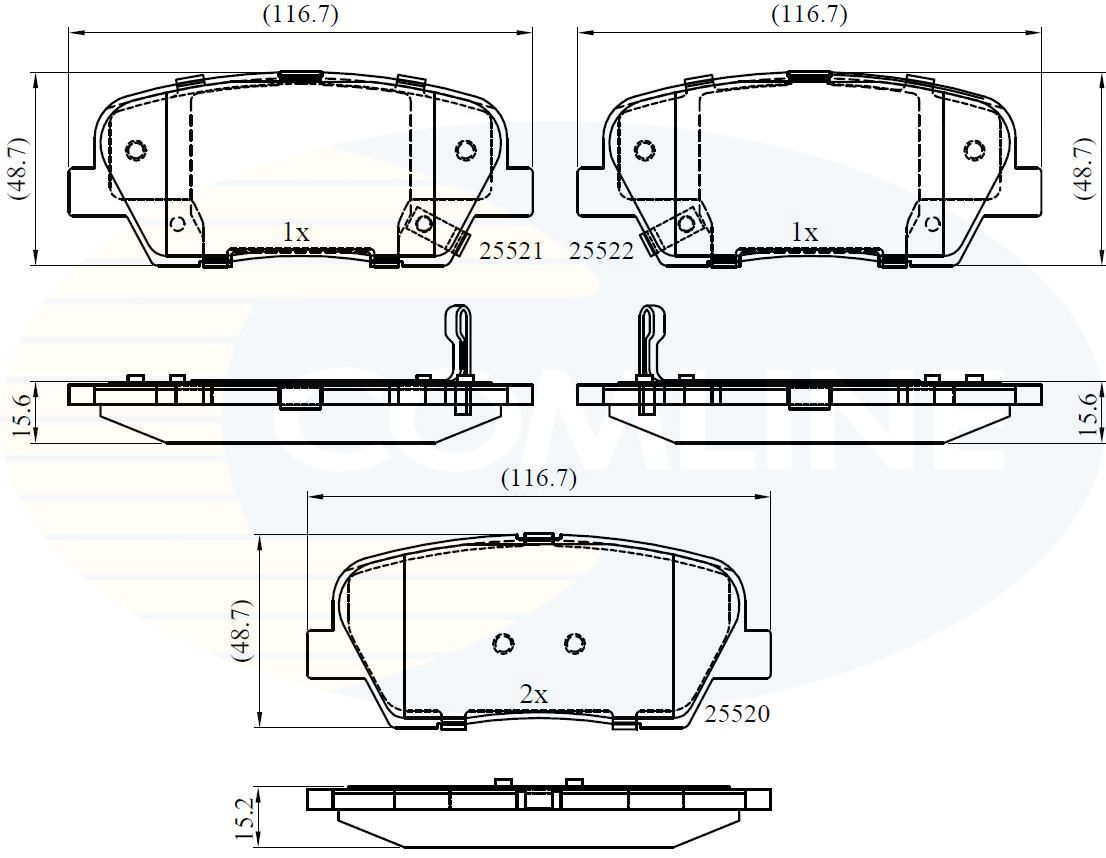 Stabdžių trinkelių rinkinys, diskinis stabdys COMLINE CBP36009