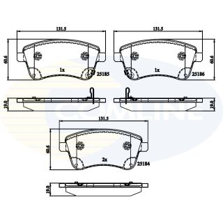 Stabdžių trinkelių rinkinys, diskinis stabdys COMLINE CBP36047