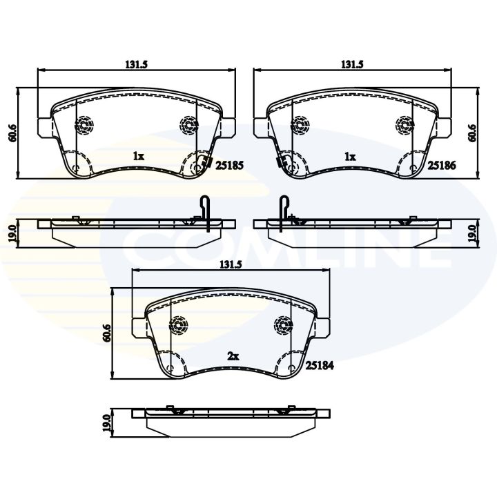 Stabdžių trinkelių rinkinys, diskinis stabdys COMLINE CBP36047