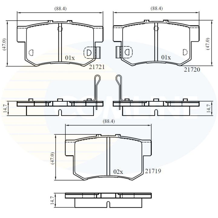 Stabdžių trinkelių rinkinys, diskinis stabdys COMLINE CBP36049