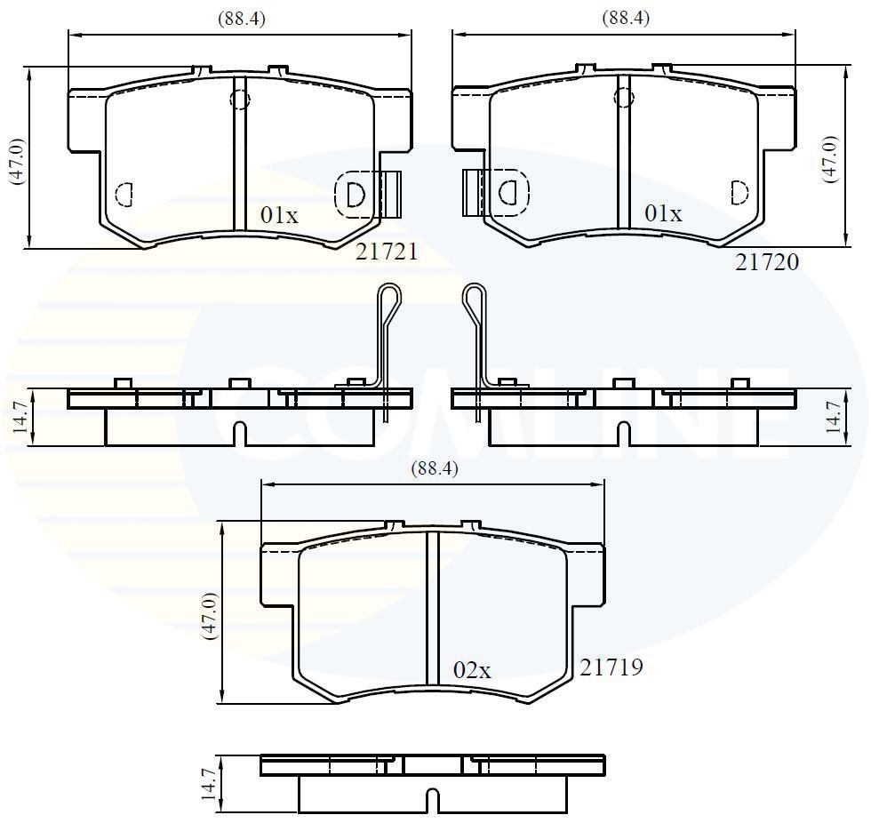 Stabdžių trinkelių rinkinys, diskinis stabdys COMLINE CBP36049