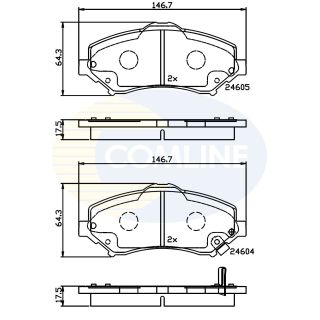 Stabdžių trinkelių rinkinys, diskinis stabdys COMLINE CBP36066