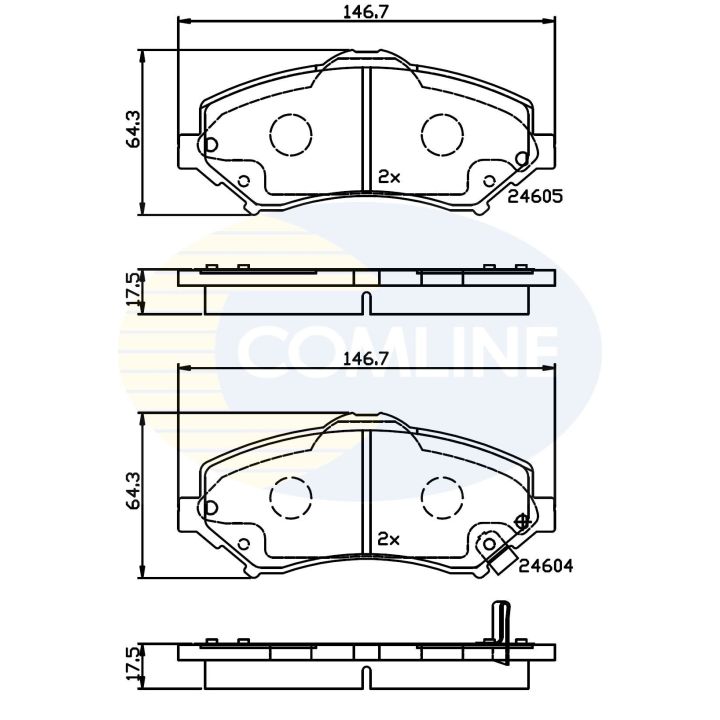 Stabdžių trinkelių rinkinys, diskinis stabdys COMLINE CBP36066