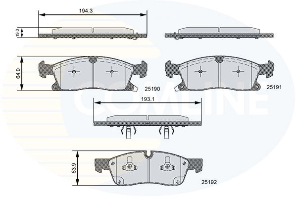 Stabdžių trinkelių rinkinys, diskinis stabdys COMLINE CBP36096