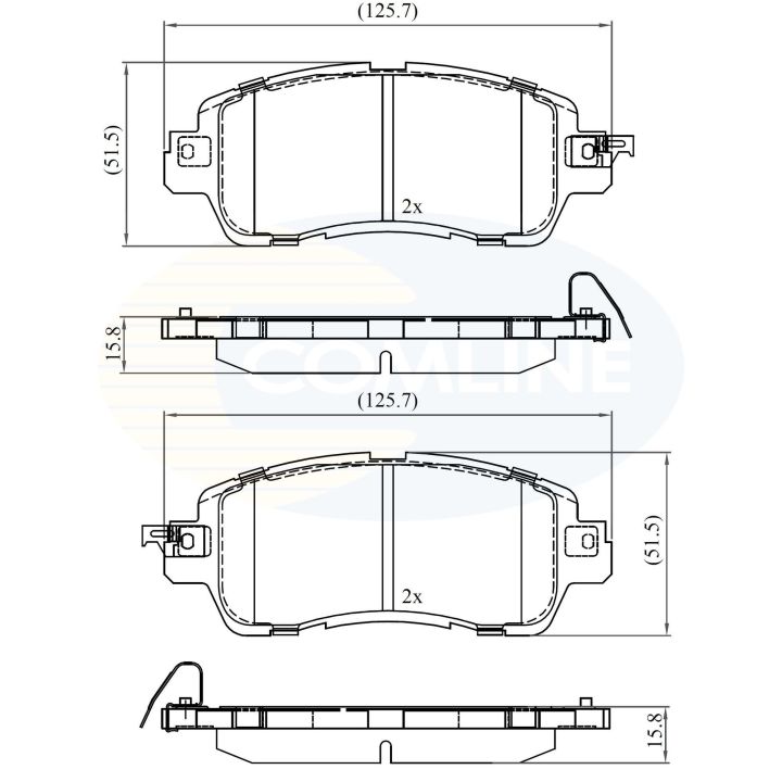 Stabdžių trinkelių rinkinys, diskinis stabdys COMLINE CBP36115