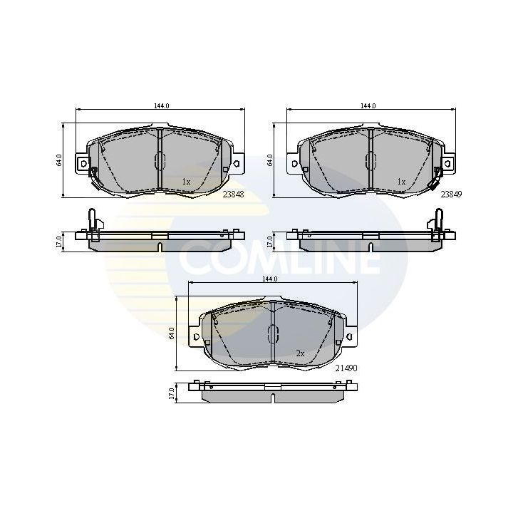 Stabdžių trinkelių rinkinys, diskinis stabdys COMLINE CBP3789