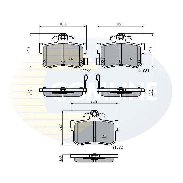Stabdžių trinkelių rinkinys, diskinis stabdys COMLINE CBP3811