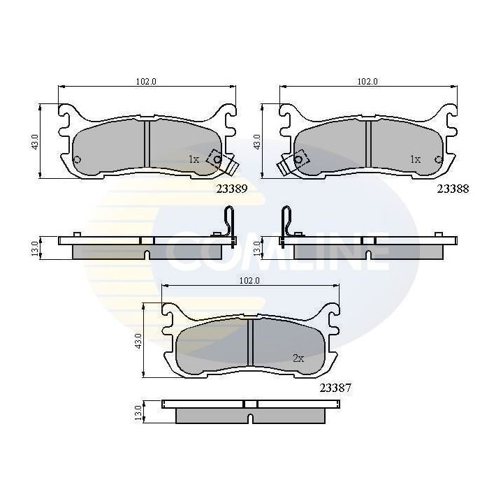 Stabdžių trinkelių rinkinys, diskinis stabdys COMLINE CBP3822