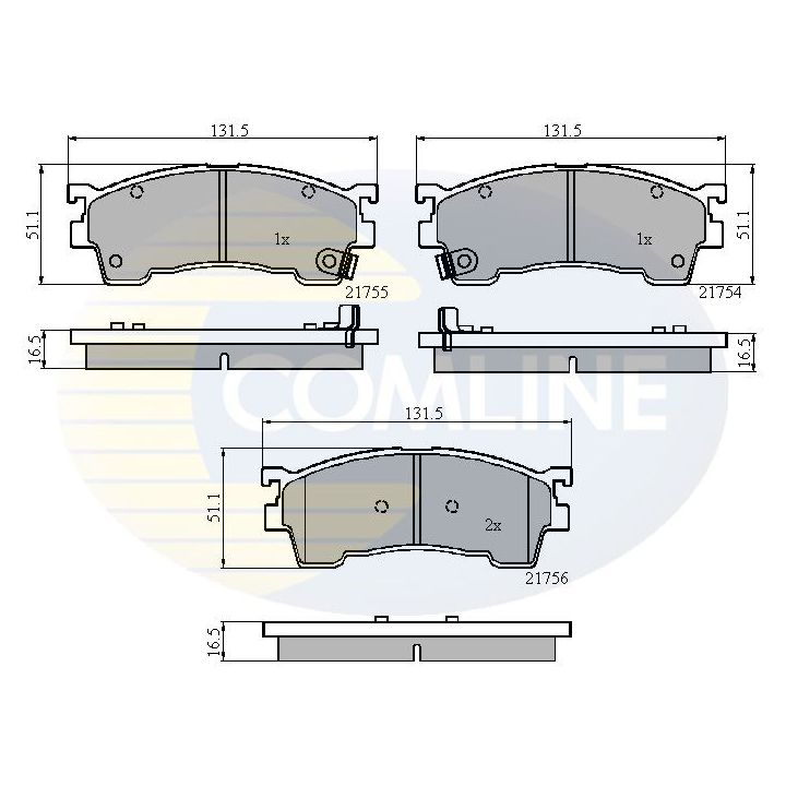 Stabdžių trinkelių rinkinys, diskinis stabdys COMLINE CBP3823