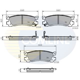 Stabdžių trinkelių rinkinys, diskinis stabdys COMLINE CBP3824
